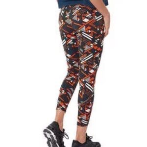 Sweaty Betty Crop Power Medium  Leggings Burnt Red Black Blue White EUC